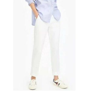 J.Crew White Linen Cropped Pant